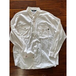 REDINGTON Mens‎ XL White Long Sleeve Button Up Fishing Outdoor Shirt